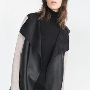 Zara sweater with faux leather details